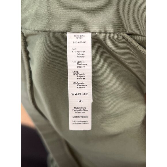 Anine Bing Sport Jules Bra Asymmetrical Design Artichoke Green LG Stretchy Comfo - Picture 7 of 9